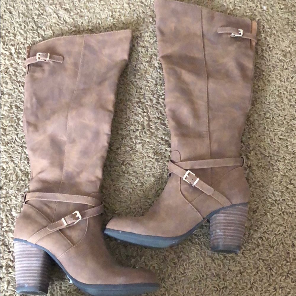 Brown tall boots